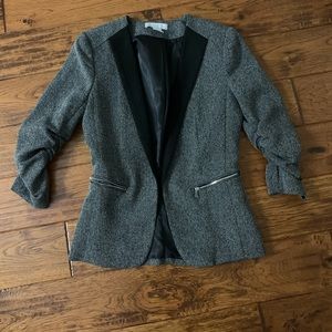 H&M work jacket gray with black collar. Size 4